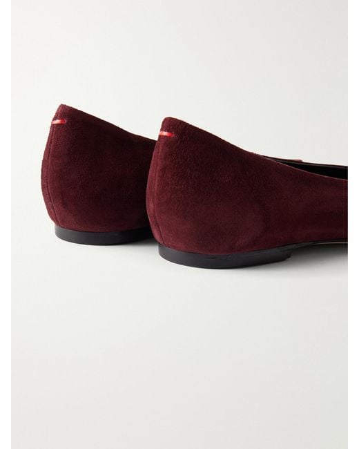 Aeyde Red Ellie Suede Ballet Flats
