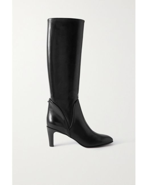 Chloé Piper Leather Knee Boots in Black | Lyst