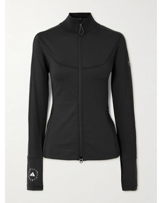 Adidas By Stella McCartney Black Truepurpose Printed Recycled Stretch-Jersey Top