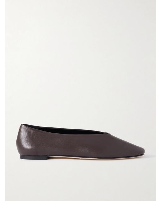 Aeyde Brown Kirsten Leather Ballet Flats