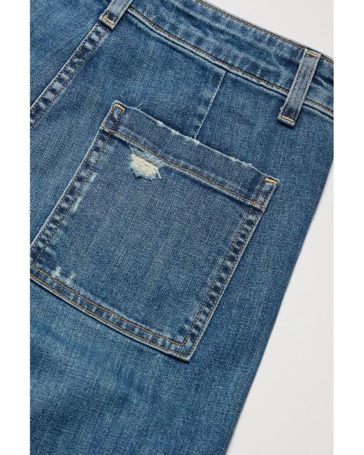 Nili Lotan Blue Megan High-Rise Wide-Leg Jeans