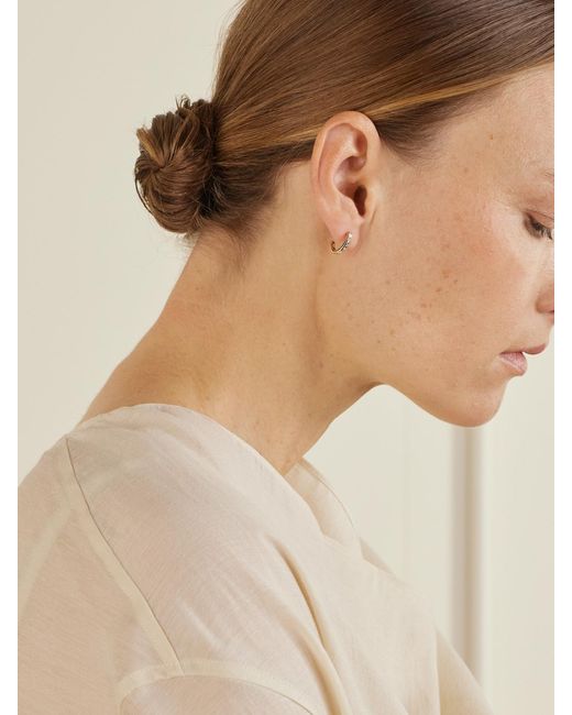 Lucy Delius Natural Baby 14-Karat Diamond Hoop Earrings