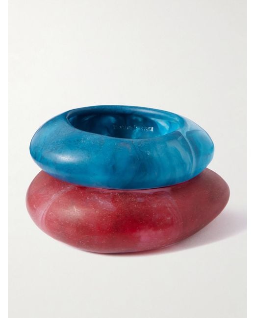 Dinosaur Designs Blue Rock Medium And Large Set Of Two Resin Bangles