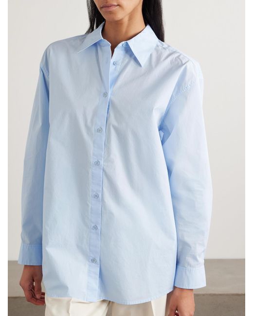 Totême Blue Garderob Organic Cotton-Poplin Shirt