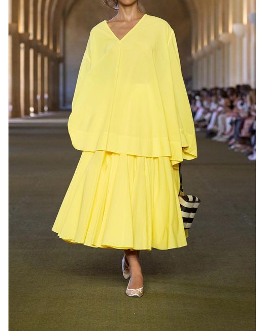 Jacquemus Yellow Paysan Oversized Cotton-Blend Mini Dress