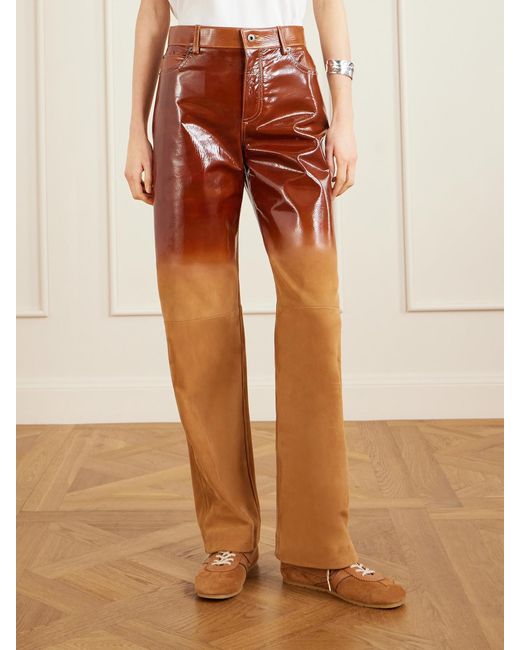 Loewe Orange Dégradé Suede Straight-Leg Pants