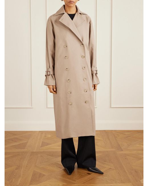 Totême Natural Signature Double-Breasted Cotton-Blend Gabardine Trench Coat