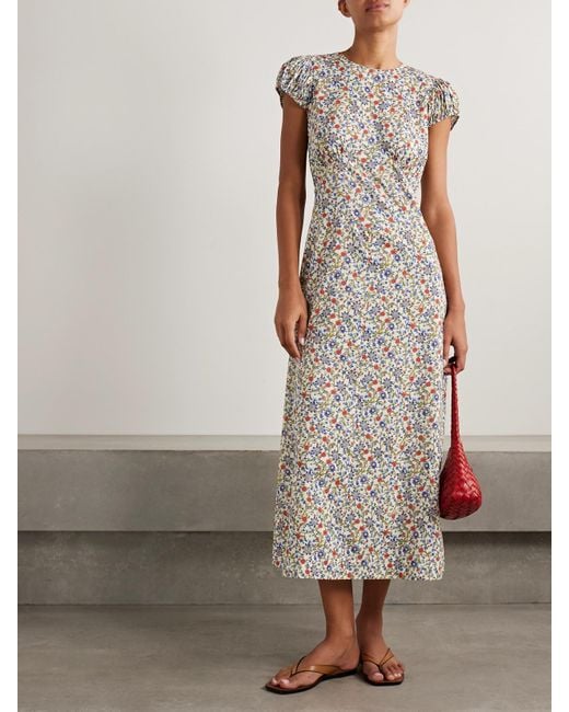 Doen Multicolor Rhodia Floral-Print Organic Cotton-Voile Midi Dress