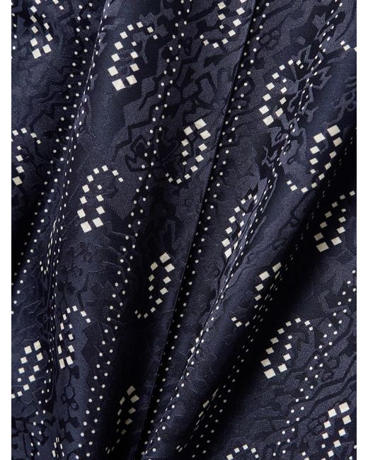 Tory Burch Blue Jacquard Wide-Leg Pants