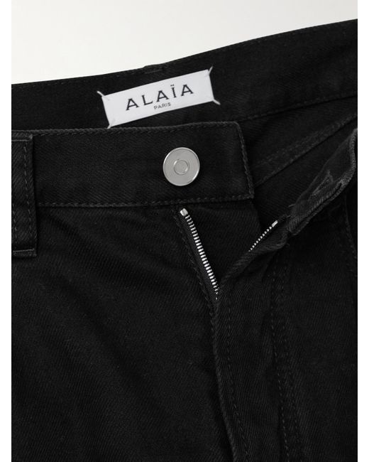 Alaïa Black High-Rise Barrel-Leg Jeans