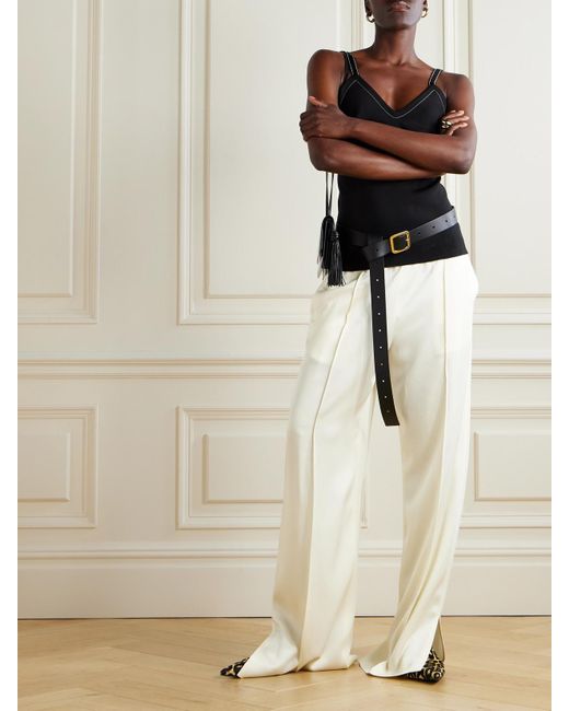 Jil Sander Natural Hose Mit Weitem Bein Aus Satin