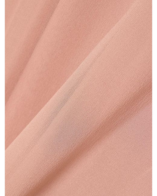 Zimmermann Pink Eden Asymmetric Gathered Silk-Georgette Dress