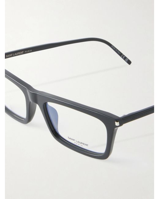 Saint Laurent Black Rectangular-Frame Glasses