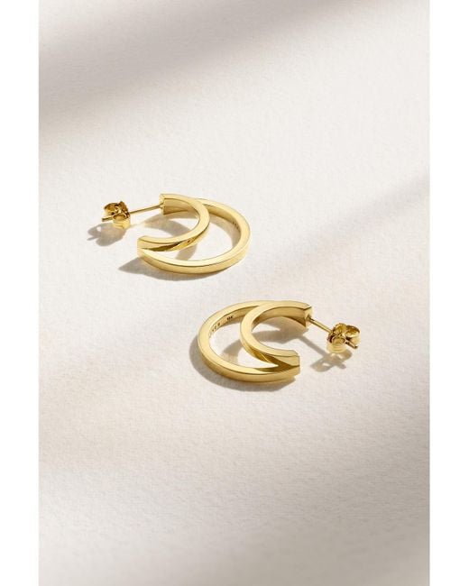 Jennifer Meyer Metallic Mini Double 18-Karat Hoop Earrings