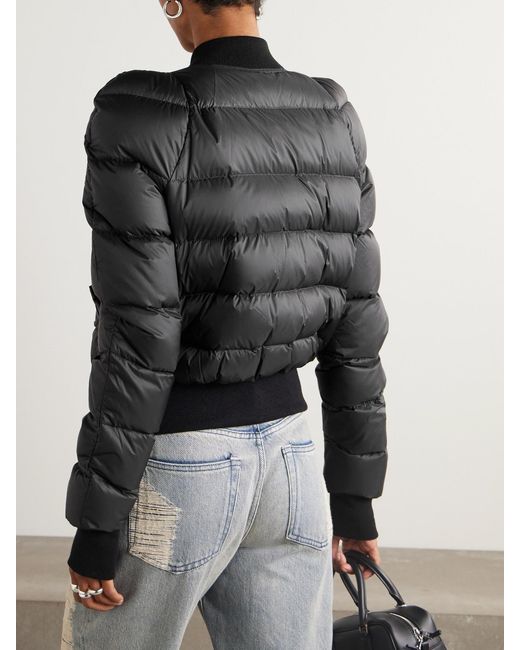 Rick Owens Black Padded Shell Bomber Jacket