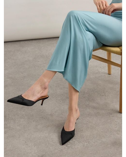 Alaïa White 55 Satin Mules