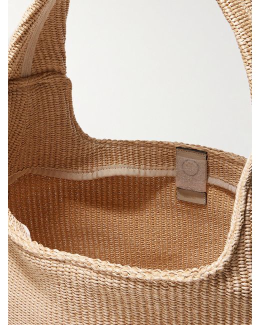 Jimmy Choo Natural Embroidered Raffia Tote