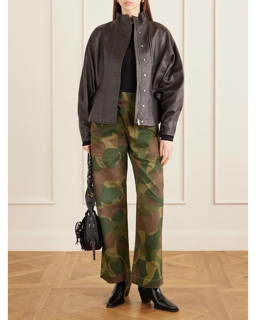 RRL Green Camouflage-Print Cotton Wide-Leg Pants