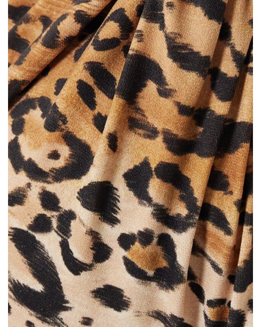 Melissa Odabash Natural Catania Gathered Leopard-Print Bandeau Bikini Top