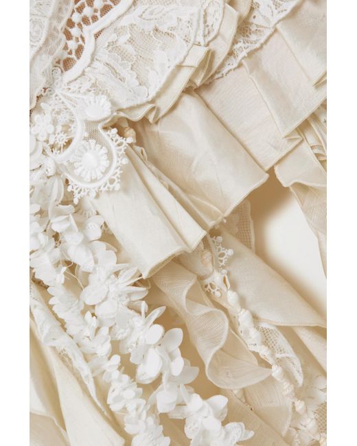 Zimmermann Wonderland Lace Frill Dress in White | Lyst Australia