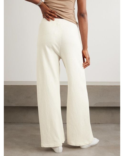 ÉTERNE Natural Wide-Leg Cotton-Jersey Sweatpants