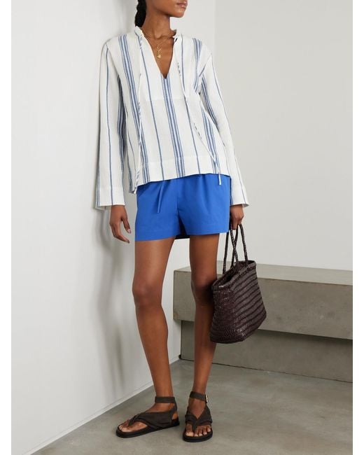 Matteau White Fisherman Striped Cotton-Blend Gauze Shirt
