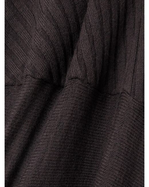 Violante Nessi Black Takashi Tie-Detailed Ribbed Merino Wool Midi Dress