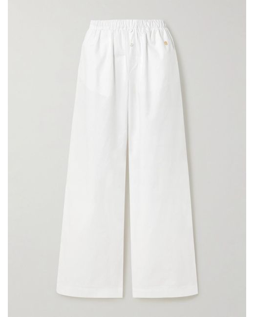 ÉTERNE White Hose Mit Weitem Bein Aus Baumwollpopeline