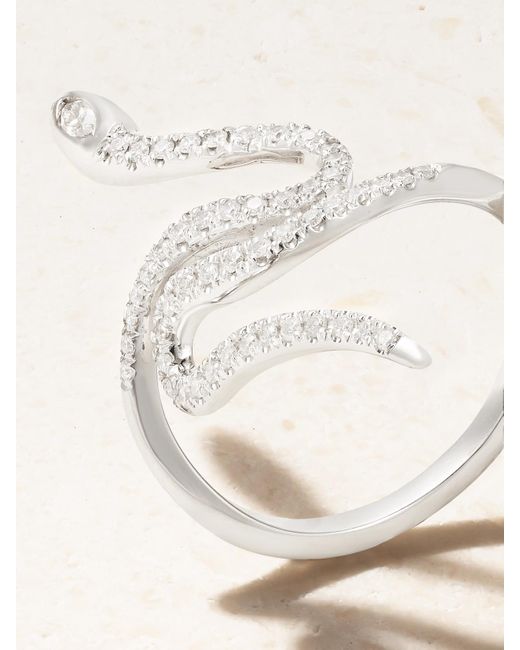 Ileana Makri Natural Queen Curled Snake 18-Karat Diamond Ring