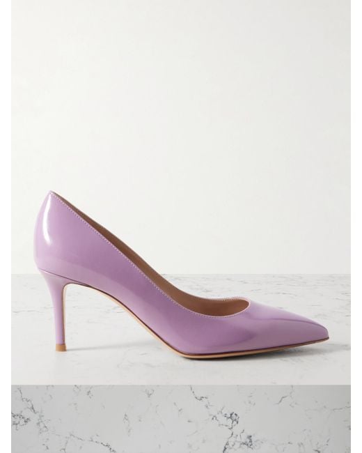Gianvito Rossi Pink Gianvito 70 Patent-Leather Pumps