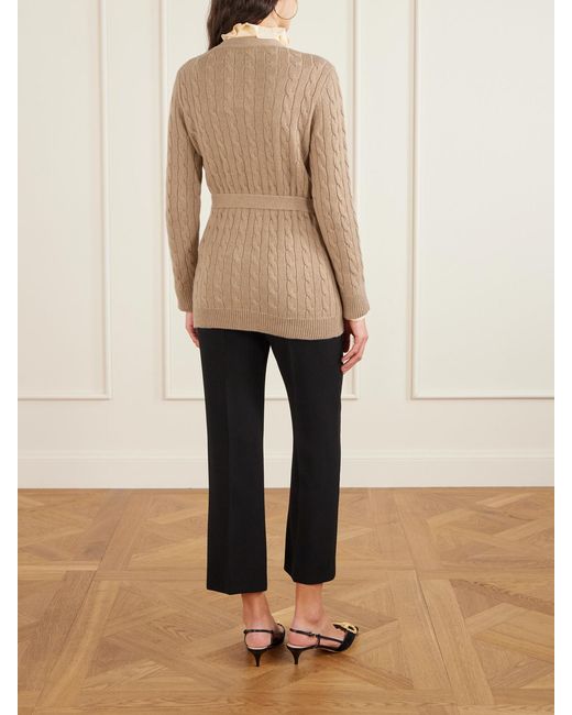 Valentino Garavani Natural Cable-Knit Cashmere Cardigan