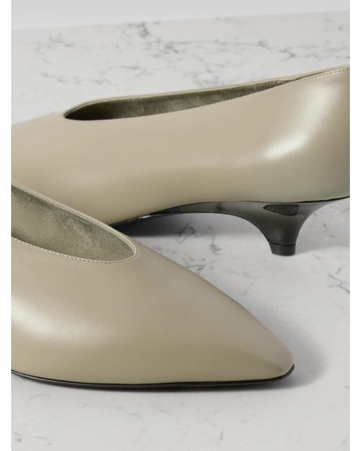 Loro Piana Green Rebecca Leather Pumps