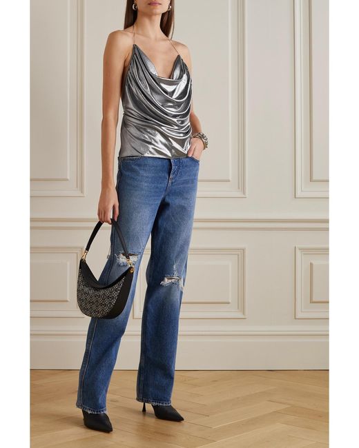 Loewe Metallic Draped Lame Halterneck Top