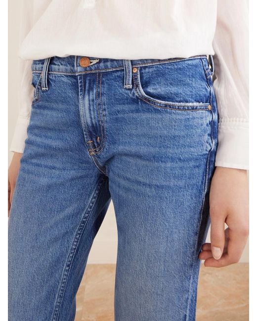 Mother Blue The Jinx Heel Low-Rise Flared Jeans
