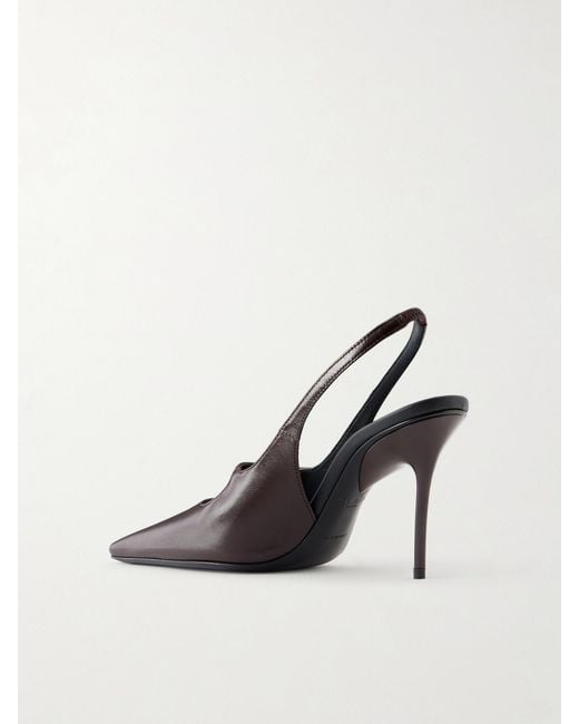 Alaïa Brown Drop 90 Slingback Pumps