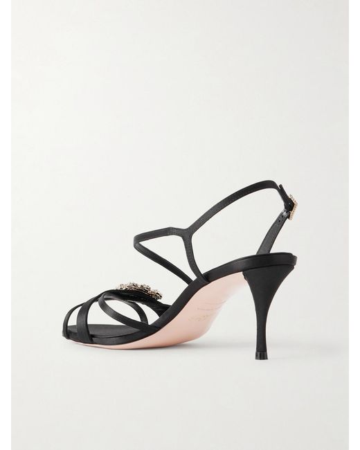 Roger Vivier White Efflorescence 65 Crystal-Embellished Satin Sandals