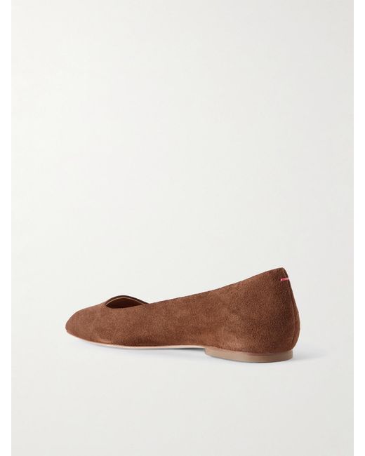 Aeyde Brown Ida Suede Ballet Flats