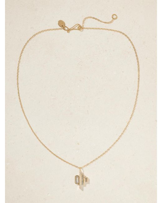 Melissa Joy Manning Natural Cityscape Triple 14-Karat Recycled, Aquamarine And Diamond Necklace