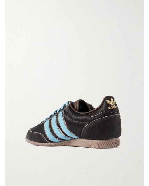 Adidas Originals Black Japan W Leather-Trimmed Calf Hair Sneakers