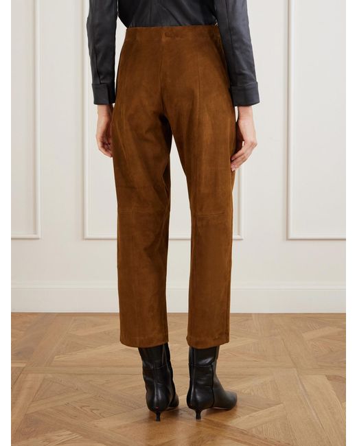 Stouls Brown Bugsy Wide-Leg Suede Pants