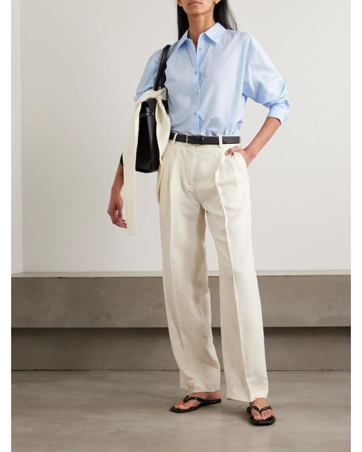 Totême Blue Garderob Organic Cotton-Poplin Shirt