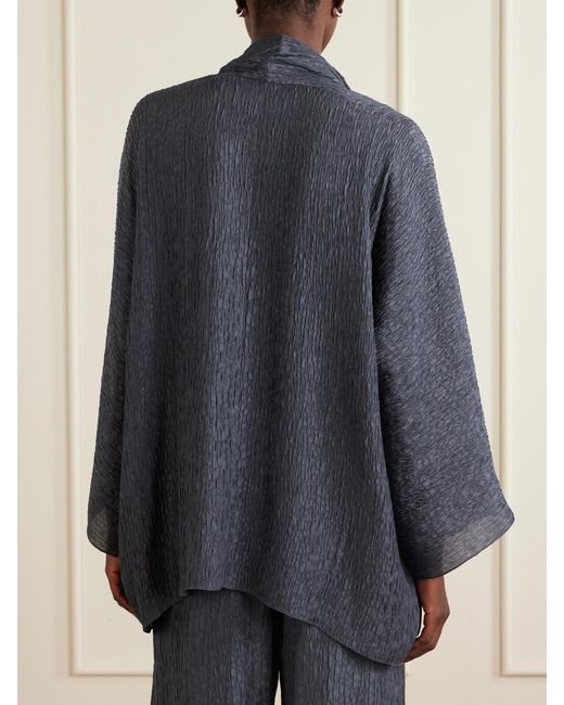 Cortana Blue Anhelo Crinkled Silk-Charmeuse Jacket