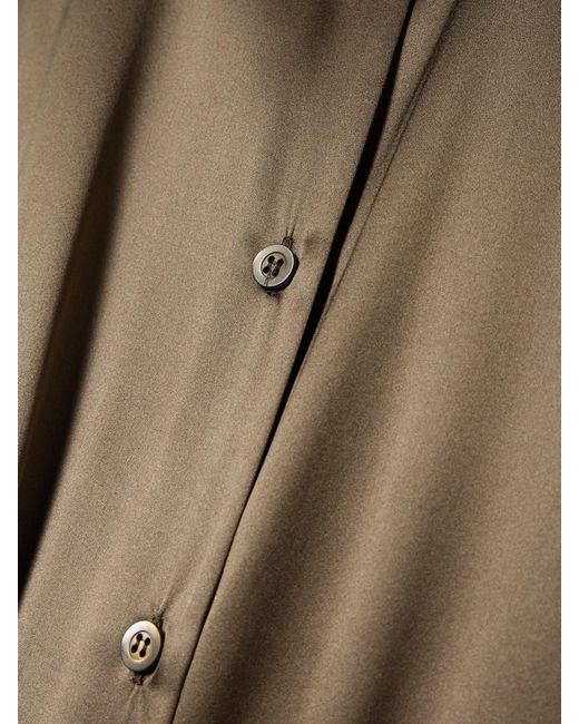 Dries Van Noten Green Silk-Blend Satin Shirt Dress
