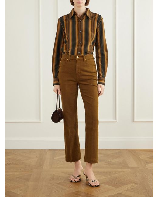 Jamie Haller Brown The Kenickie Blind Crease High-Waist Straight-Leg Jeans