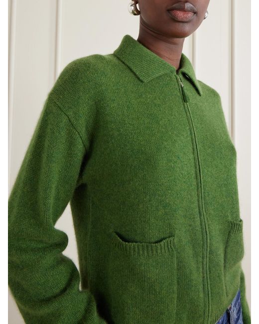 Allude Green Cashmere Cardigan