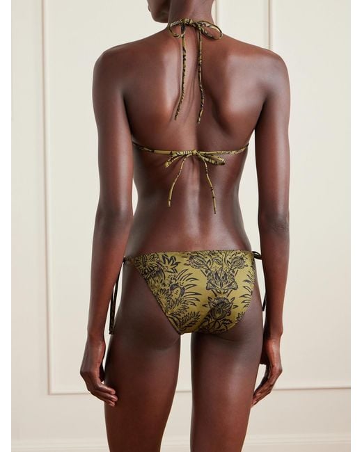 Ulla Johnson Green Maria Printed Bikini Briefs