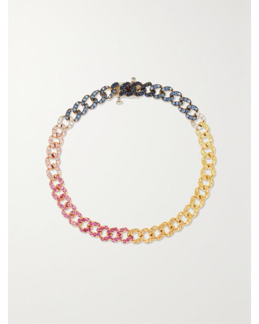 SHAY Metallic 18-Karat, And Rose Multi-Stone Bracelet