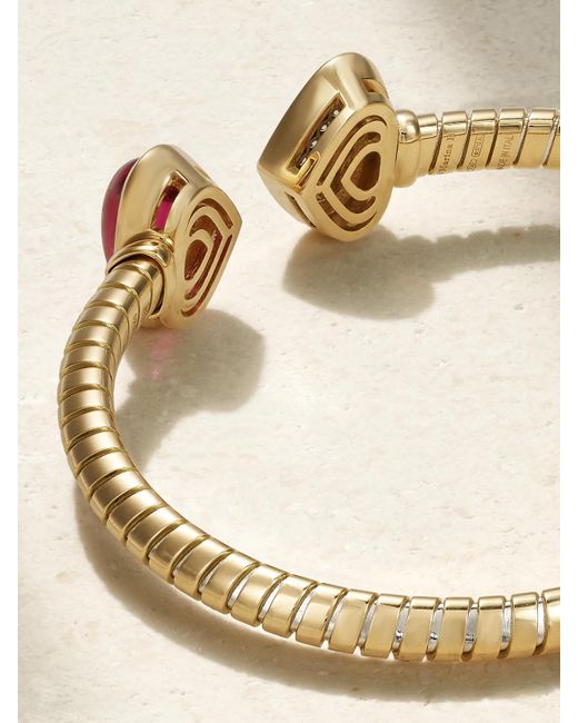 Marina B Natural Trisolina Castagna 18-Karat, Diamond And Rubellite Bracelet