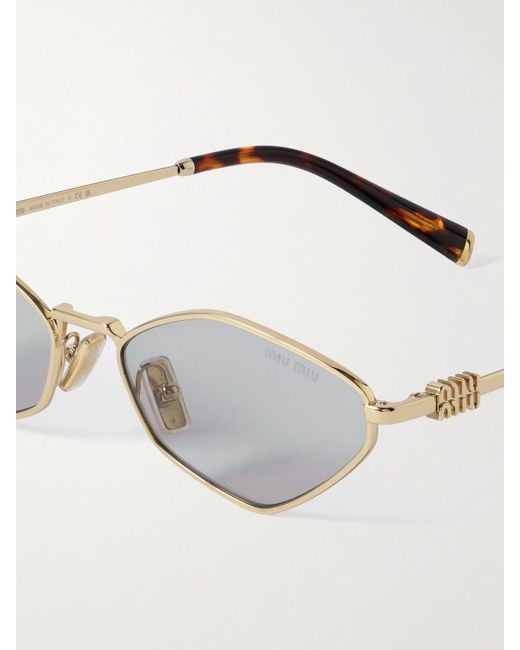 Miu Miu Metallic Hexagon-Frame-Tone Sunglasses