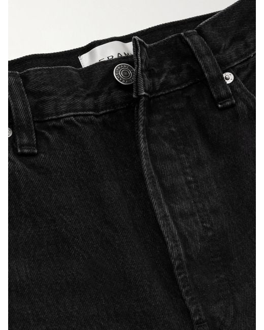 FRAME Black The Collegiate High-Rise Wide-Leg Jeans